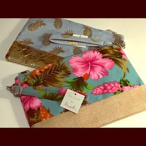 Metallic Pinapple or Tropical Wristlet Bag